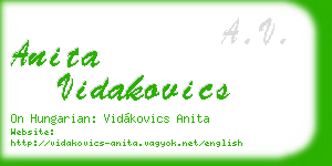anita vidakovics business card